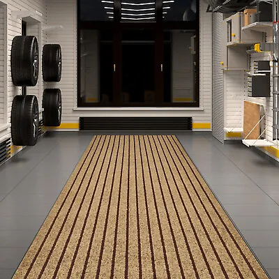 Entryway Runner Rug Indoor Outdoor - Extra Long Hall Rugs Runners Non Slip Brown • $297.67