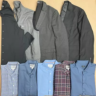 Lot Mens Dress Shirts Vests Blazer Jacket Express 1MX Oxford Goodthreads - XL • $79