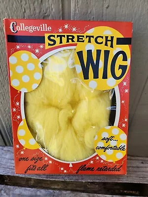 Vtg Collegeville Halloween Costume Wig Yellow Blonde Braids  Herculon  IN BOX • $16