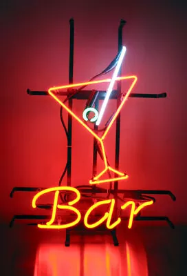 Bar Martini Cup Neon Light Sign 20 X16  Lamp Glass Decor Bar Wall Space Hanging • $133.08