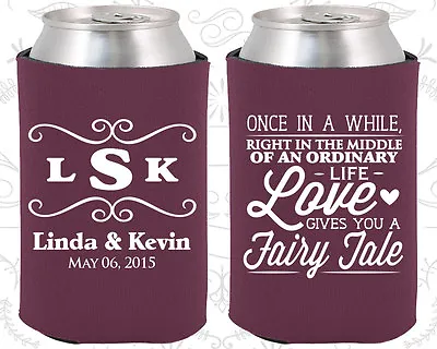 Personalized Wedding Coozies Custom Coozie (541) Fairy Tale Wedding Favors • £141.57