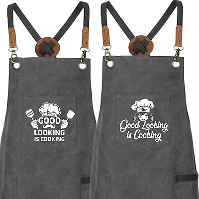 Cooking Apron Mrs. / Mr. Good Looking Is Cooking Dung Apron Cook Apron Canvas • £32.93