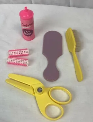 Vtg Toy Beauty Baby Doll Set Hairspray Scissors Mirror Comb Rollers Hong Kong • $7.99