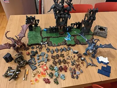 Mega Bloks 9890 Dragons Krystal Wars Warriors Fortress + Extras INCOMPLETE • $85