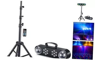 DJ Lights With Stand  Party Bar Light Set Mobile 2x Rotating Ball - 2x PAR • $140.38