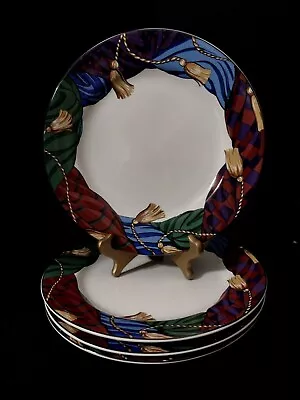 *VITROMASTER CURTAIN CALL Sue Zipkin (4) 10.5  Dinner Plates Stoneware 1993 • $39.16