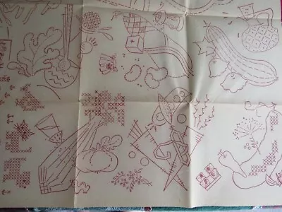 Workbasket Embroidery Transfer Pattern 96 Humpty Dumpty Pajama Bag Dish Towels • $4.39
