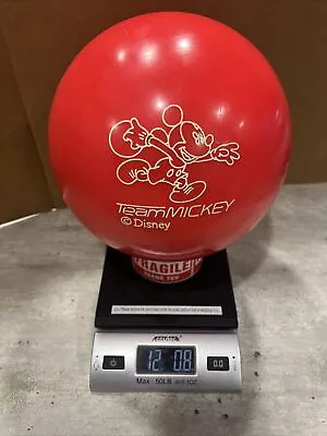 Vintage Brunswick GED0541 Team Mickey Red 12 Pound Bowling Ball Undrilled.  EUC • $69.99