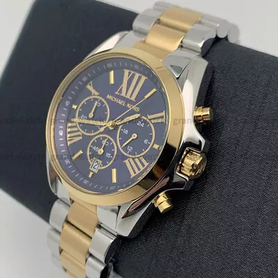 Michael Kors MK5976 Bradshaw Two Tone Bracelet Chronograph Analog Women's Watch • $109