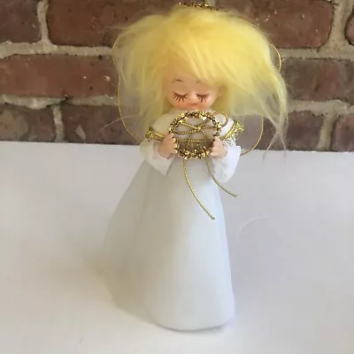 Vintage Christmas Angel Tree Topper  Japan 8 Inches Tall Yellow Hair • $19.99