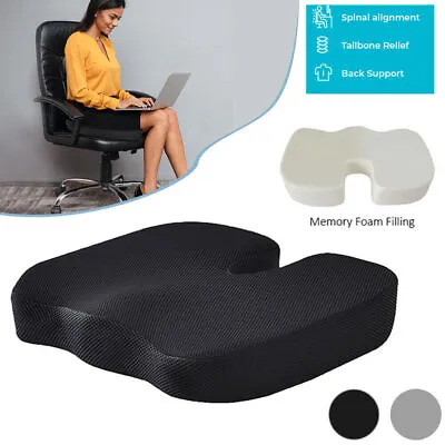 Memory Foam Car Seat Cushion For Driving Pain Pressure Relief Driver Booster Pad • £16.99