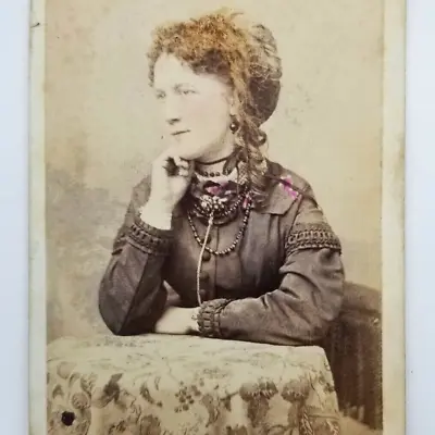 $38 • Buy CDV Photo Beautiful Woman Hand Colored Lee Gallery Richmond VA 1869