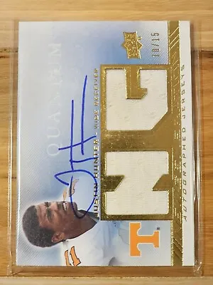 Justin Hunter 2013 Upper Deck Quantum Autograph Rookie Jersey Card 10/15 • $12.99