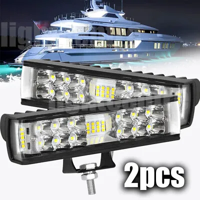 10000Lm Super Bright 6inch Spreader Deck Led Marine Lights (Set Of 2) Boat Light • $18.33