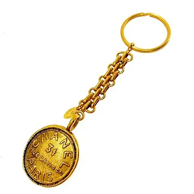 CHANEL Key Ring Chain Holder Bag Charm Old COCO Gold Color Vintage 31 RUE CAMBON • £320.46