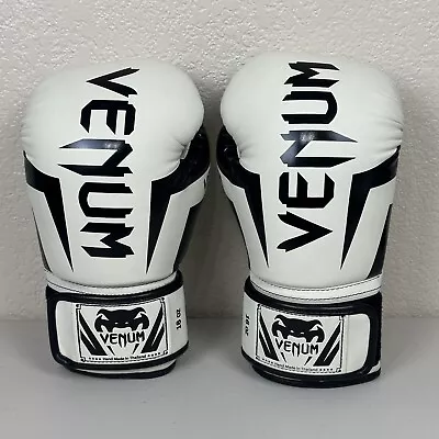 Venum Elite Hook And Loop Training Boxing Gloves - White/Black 16oz • $51