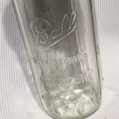 $15 • Buy Vtg Ball Refrigerator Freezer Glass Canning Jar With Checkered Cap 22oz.