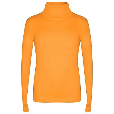 Kids Girls Polo Neck T Shirt Thick Cotton Turtleneck Jumper Long Sleeve Top 2-13 • £6.99