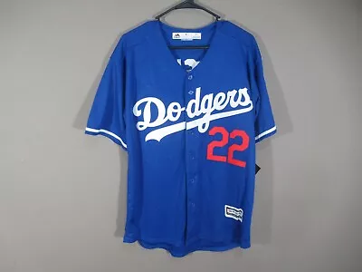 Clayton Kershaw #22 Los Angeles Dodgers Majestic Cool Base Jersey Blue Sz Medium • $39.99