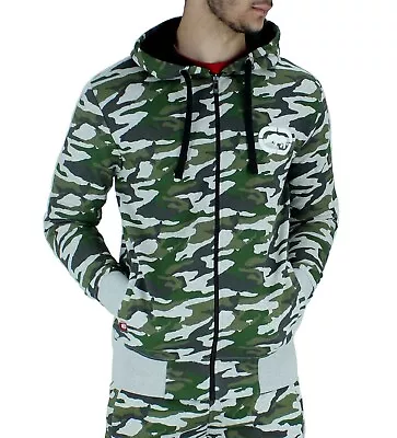 Ecko Men's Designer Cotton Camouflage Hip Hop Hoodie Jacket New Grey Camo Era • $56.27