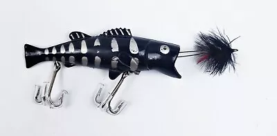 Nice Buckeye Bait Co Bug-N-Bass Lure Black Silver Rib KS C 1960 • $20.50