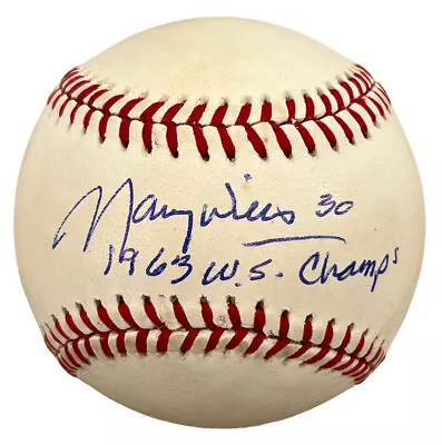 Maury Wills Signed National League Baseball NLB W/  1963 W.S. Champs  JSA • $129.99