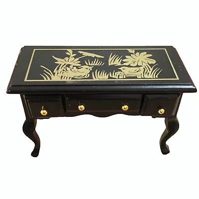 Dollhouse Furniture Black Retro Paint Desk Table 1:12 Miniature Decor • $12.07