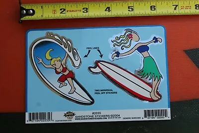 SANDSTONE Surfer Girl Sexy Aloha Longboard Surfboard V15 Vintage Surfing STICKER • $12