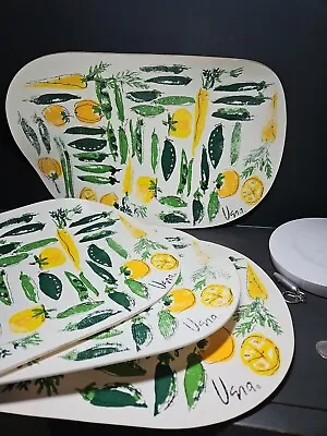 Vtg Vera Vegetable Placemats Yellow Green Set Of 4 • $24.99
