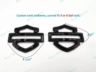 2Pcs Set Gloss Black Double Layer Harley CVO Custom Tank Emblems Badges • $100.83