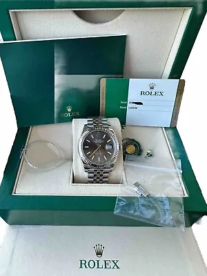 Rolex Datejust Gray Rhodium Dial Jubilee Bracelet Luxury Mens Watch • $10099