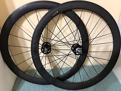 Fixed Gear Carbon Wheels 50mm Clincher Track Bike 700C Bicycle Wheelset 17T • $315