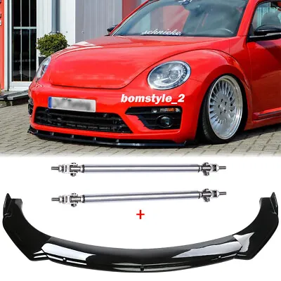 $99.11 • Buy Front Bumper Lip Spoiler Splitter Body Kit + Strut Rods For VW Volkswagen Beetle