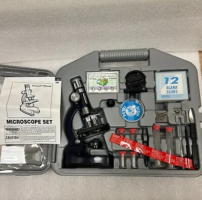 Discovery Planet 900x Biological Microscope Kit 60+Piece Set W/Carrying Case-NEW • $14.99