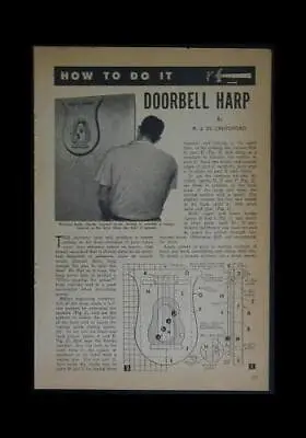 DOOR HARP Musical Doorbell 1957 How-To Build PLANS • $5.89