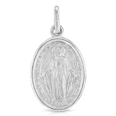 14K White Gold Religious Virgin Mary Miraculous Guadulupe Medal Pendant • $134