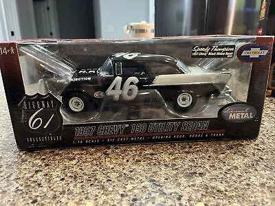 Highway 61 1:18 Thompson  #46 1957 Chevrolet 150 Sedan Black Widow Racer! Nib! • $99.95