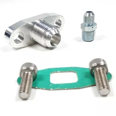 For Borg Warner S200 S300 S400 Turbo AN4 Oil Feed Fitting+AN10 Return Flange • $16.99