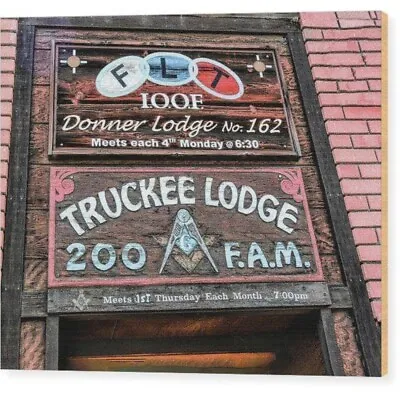 Wood Print  Truckee Masonic Lodge  • $181.48