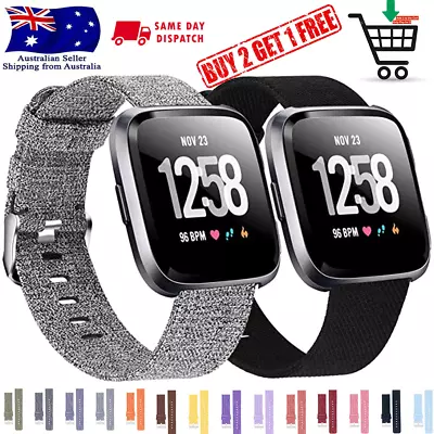 $9.95 • Buy Replacement Band Fitbit Versa 4 3 2 Sense 2 Fabric Canvas Watch Strap Wristband