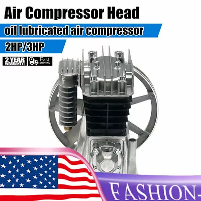 PAC Piston Air Compressor Pump Motor Head Twin Cylinder Oil Lubricated+ Silencer • $135