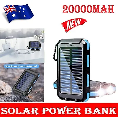 20000mAh Solar Power Bank Portable External Battery Dual USB Phone Charger AU • $30.99