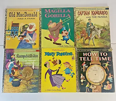 Lot Of 6 Little Golden Books 1964 Rumpelstiltskin/Mary Poppins/Captain Kangaroo • $15