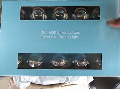 G50 Silver Coated Glass Ball 10 Count Light String BRAND NEW!! • $14.99