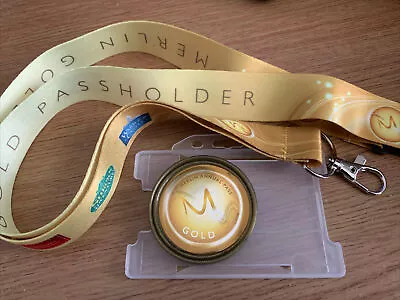 £6.99 • Buy Merlin Gold Lanyard Popper And Pass Holder Brand New