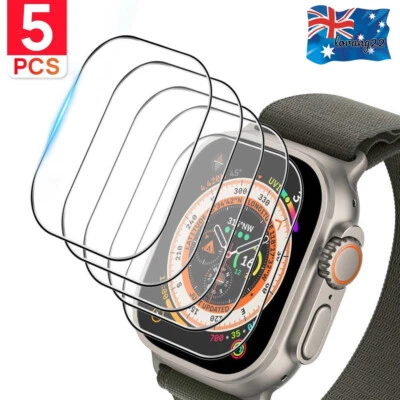 5x For Apple Watch Ultra Iwatch 49mm Full Cover Tempered Glass Screen Protector~ • $15.99