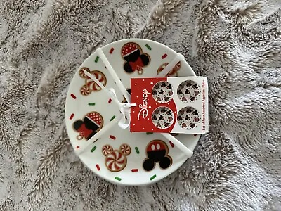 Disney Mickey & Minnie Mouse Gingerbread Cookie Appetizer Plates Set Of 4 • $19.99