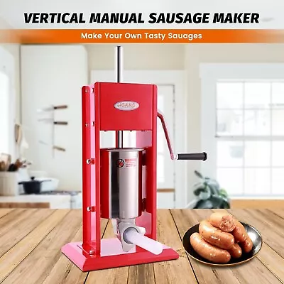 Hakka 3L 7Lbs Sausage Stuffer 2 Speed Stainless Steel Vertical Meat Filler Maker • $125.29