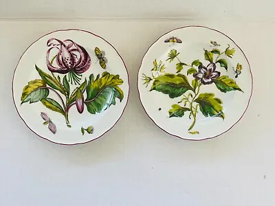 MMA Mottahedeh Vista Alegre Sloane Chelsea Botanical Floral Plates- Set Of 2 • $84.95