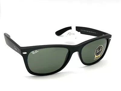 Ray-Ban New Wayfarer Black Rubber/G-15 Green 55 Mm Sunglasses RB2132 622 55 -18 • $99.99